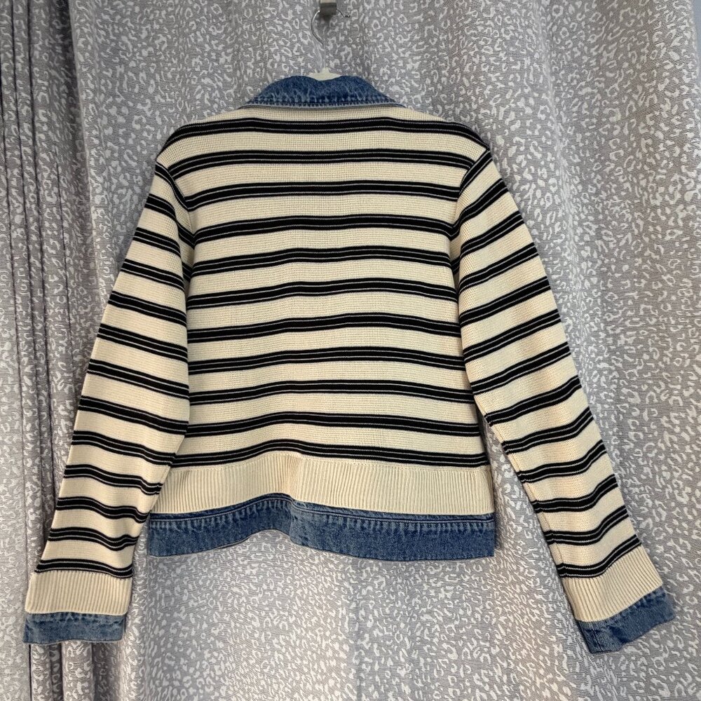 Democracy Striped Mixed Media Jacket - Size XL - Picture 4 of 10
